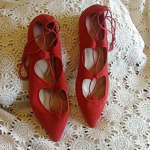 Loeffler Randall Ambra Kidd Suede Lace-Up Flats